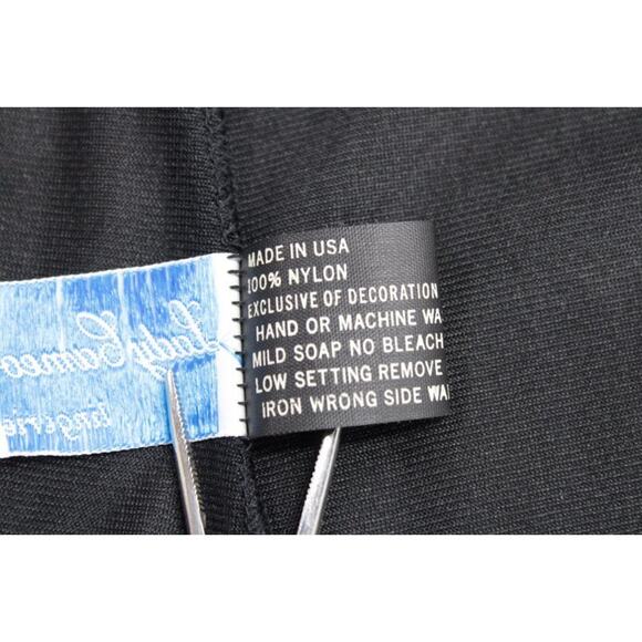 Vintage Lady Cameo Long Slinky Nightgown Small Black Nylon High Slit USA Y2K - Picture 10 of 12